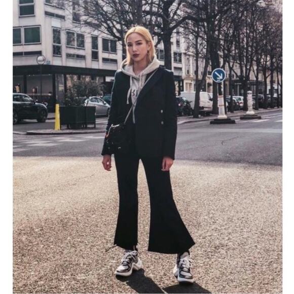 H&M Studio New Women’s Black Jumpsuit Flare Leg Limited Edition Size 2 - Picture 3 of 11